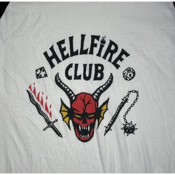 Netflix Stranger Things Hell Fire Club Long Sleeve Shirt Adults Large - Picture 2 of 8